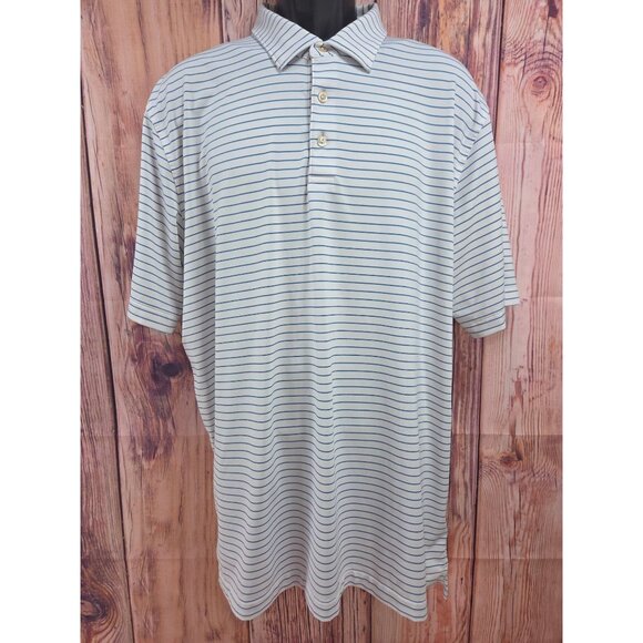 Peter Millar Summer Comfort Mens Striped Polo Large Capital City Club - Picture 1 of 8
